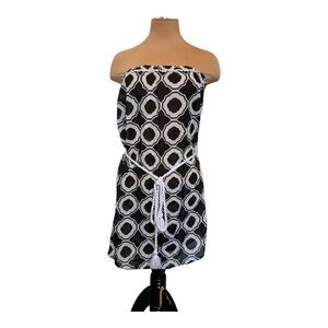 Mud Pie Women's Allison Strapless Swim Cover Up Honeycomb Size Large New